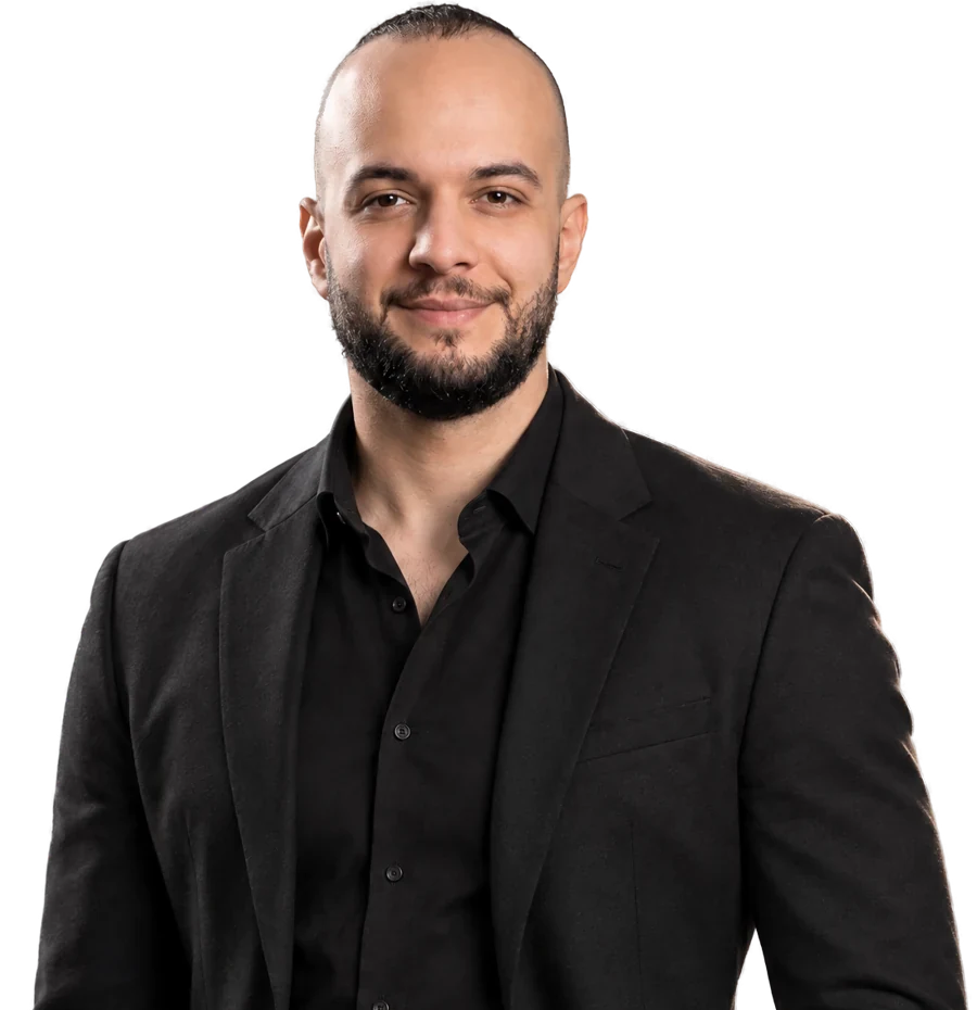 Majd Othman in a black suit