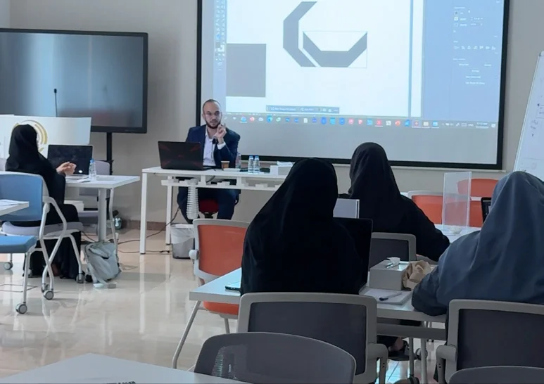 Majd presenting a brand visualization session to Sharjah HR employees